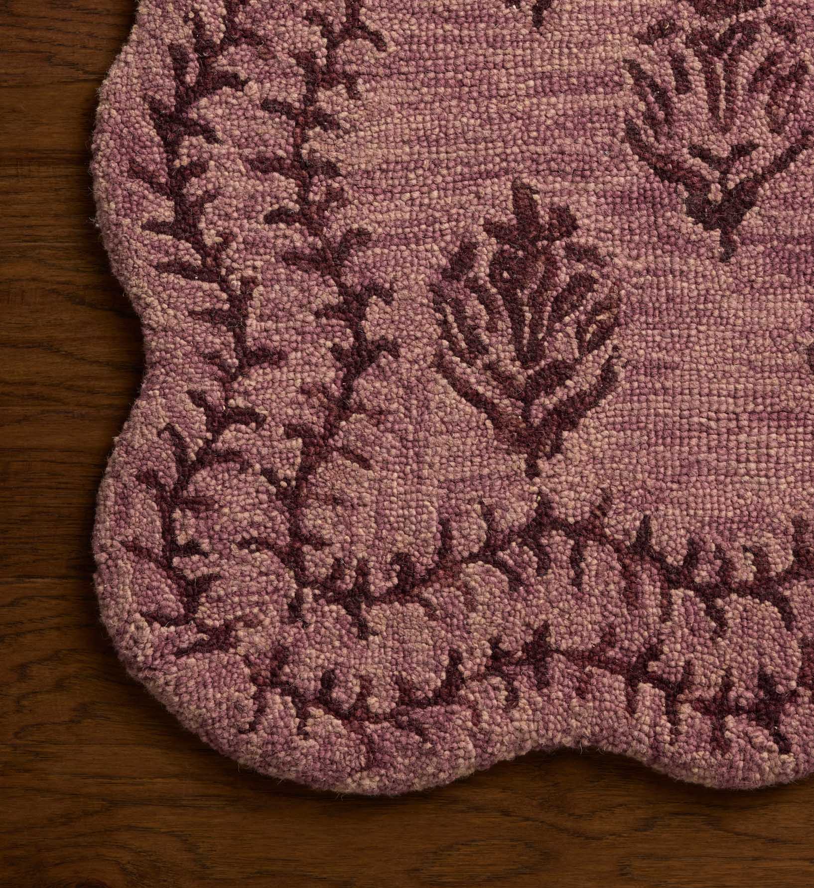 Lisette Wool Hooked Rug - Plum
