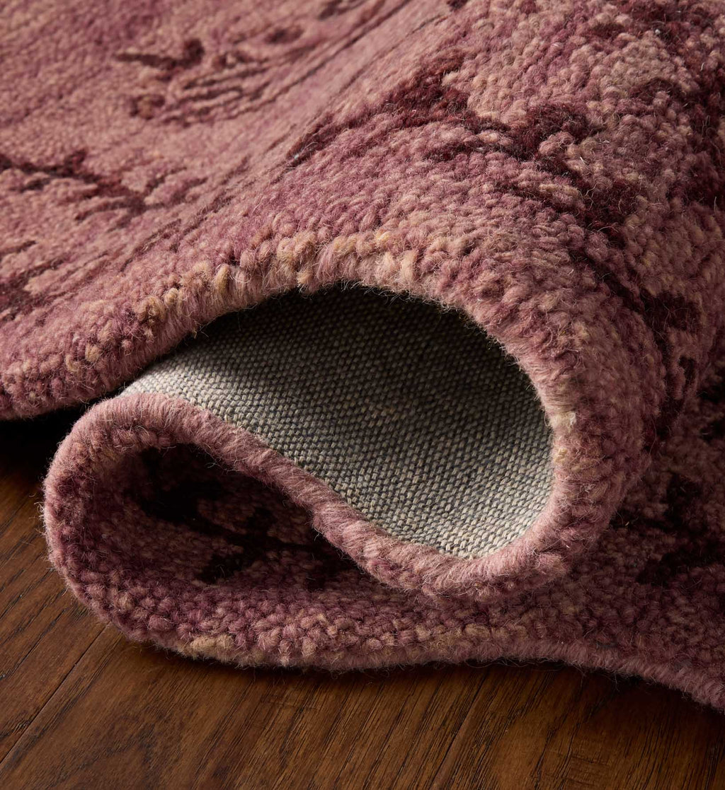 Lisette Wool Hooked Rug - Plum
