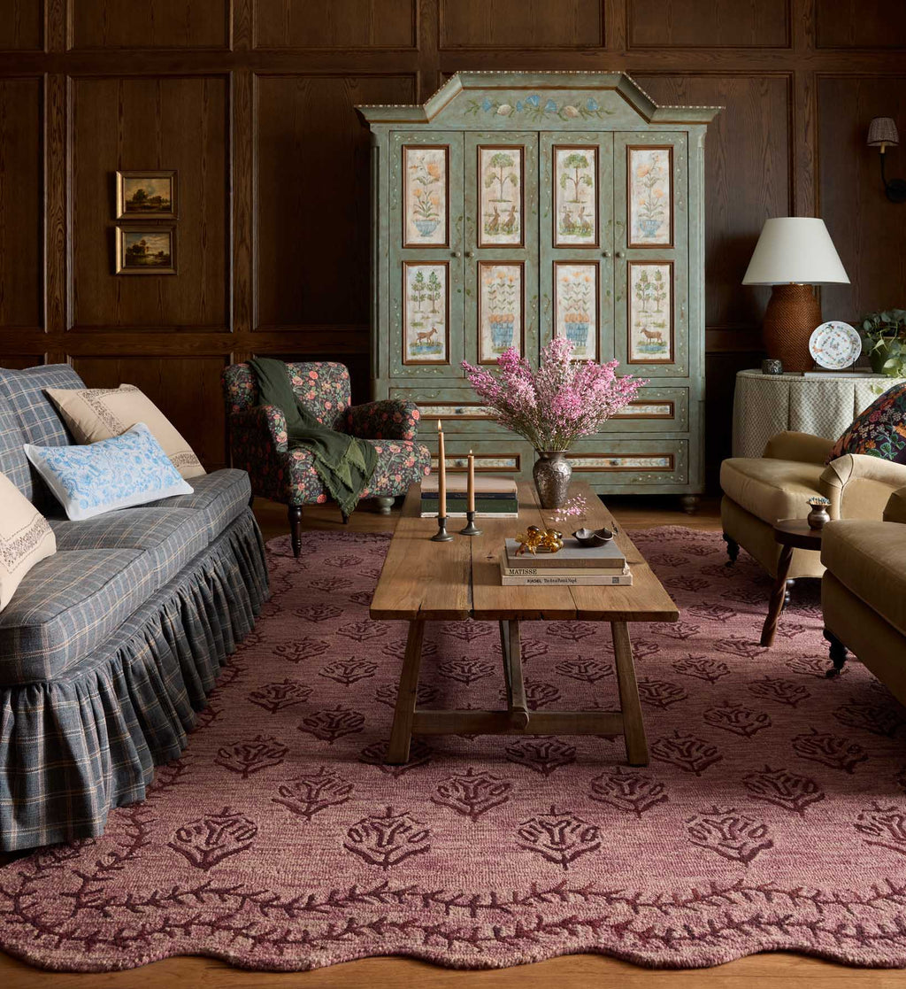 Lisette Wool Hooked Rug - Plum