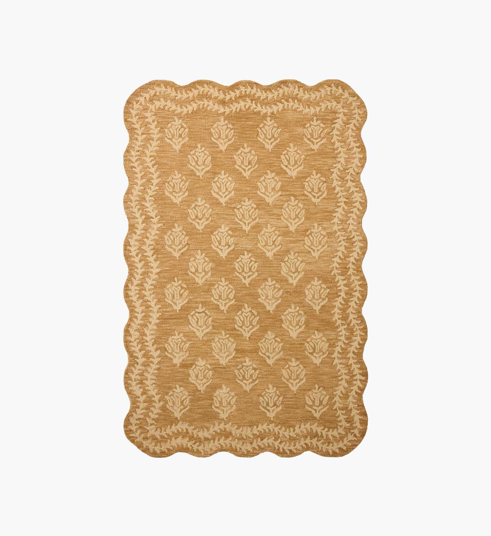 Lisette Wool Hooked Rug - Wheat & Ivory
