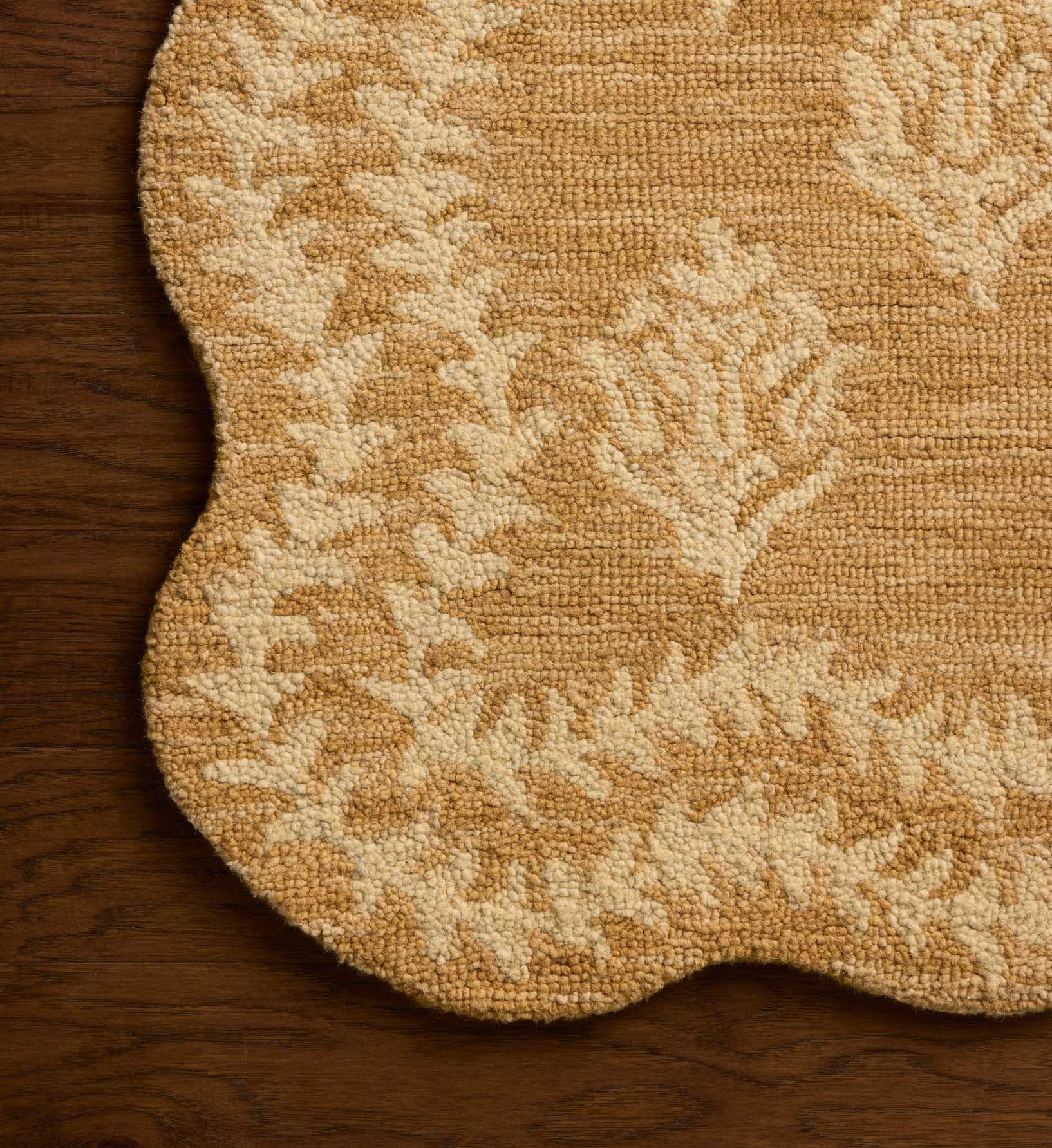 Lisette Wool Hooked Rug - Wheat & Ivory