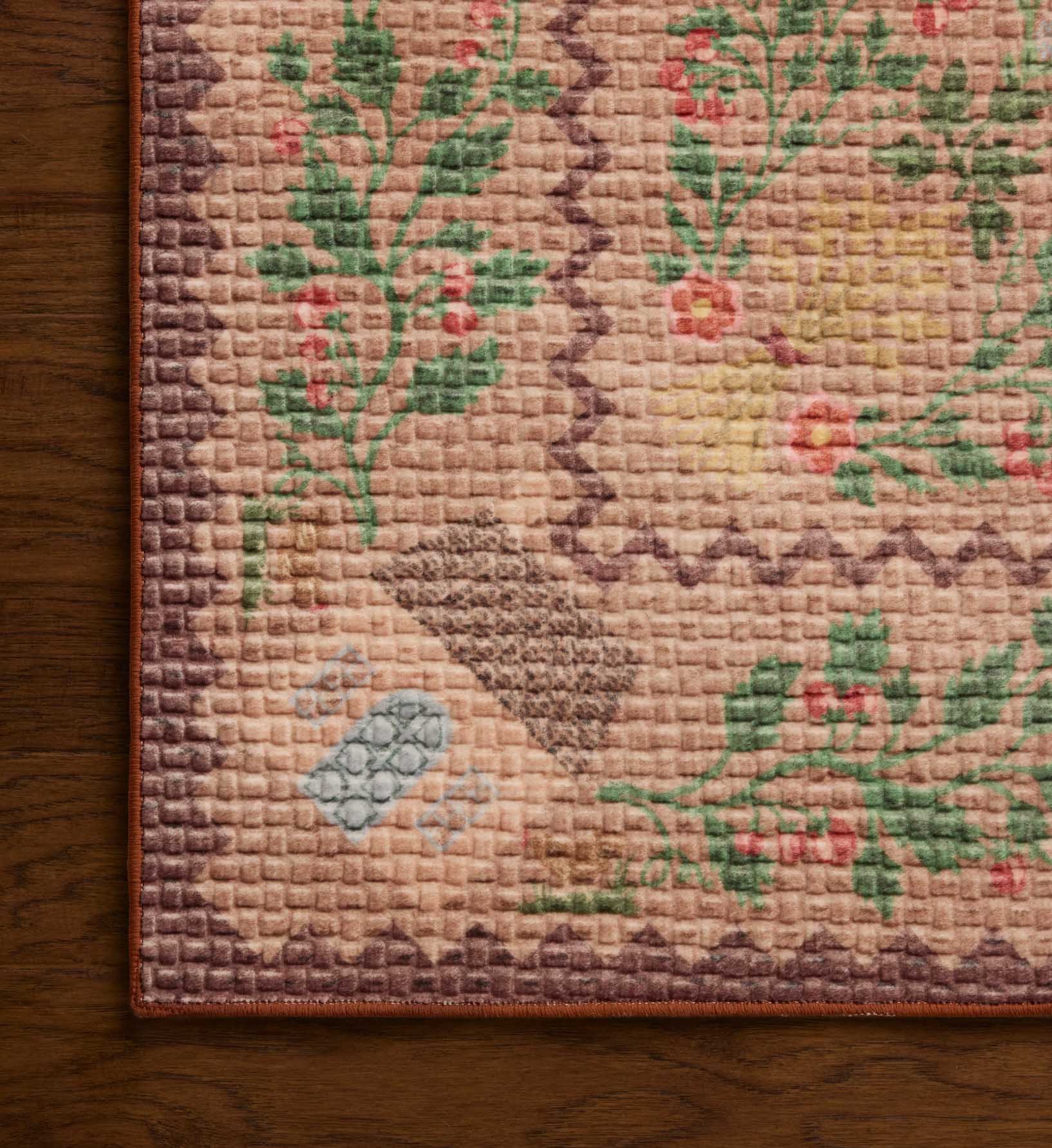 Orchard Country Farm Washable Rug - Mauve