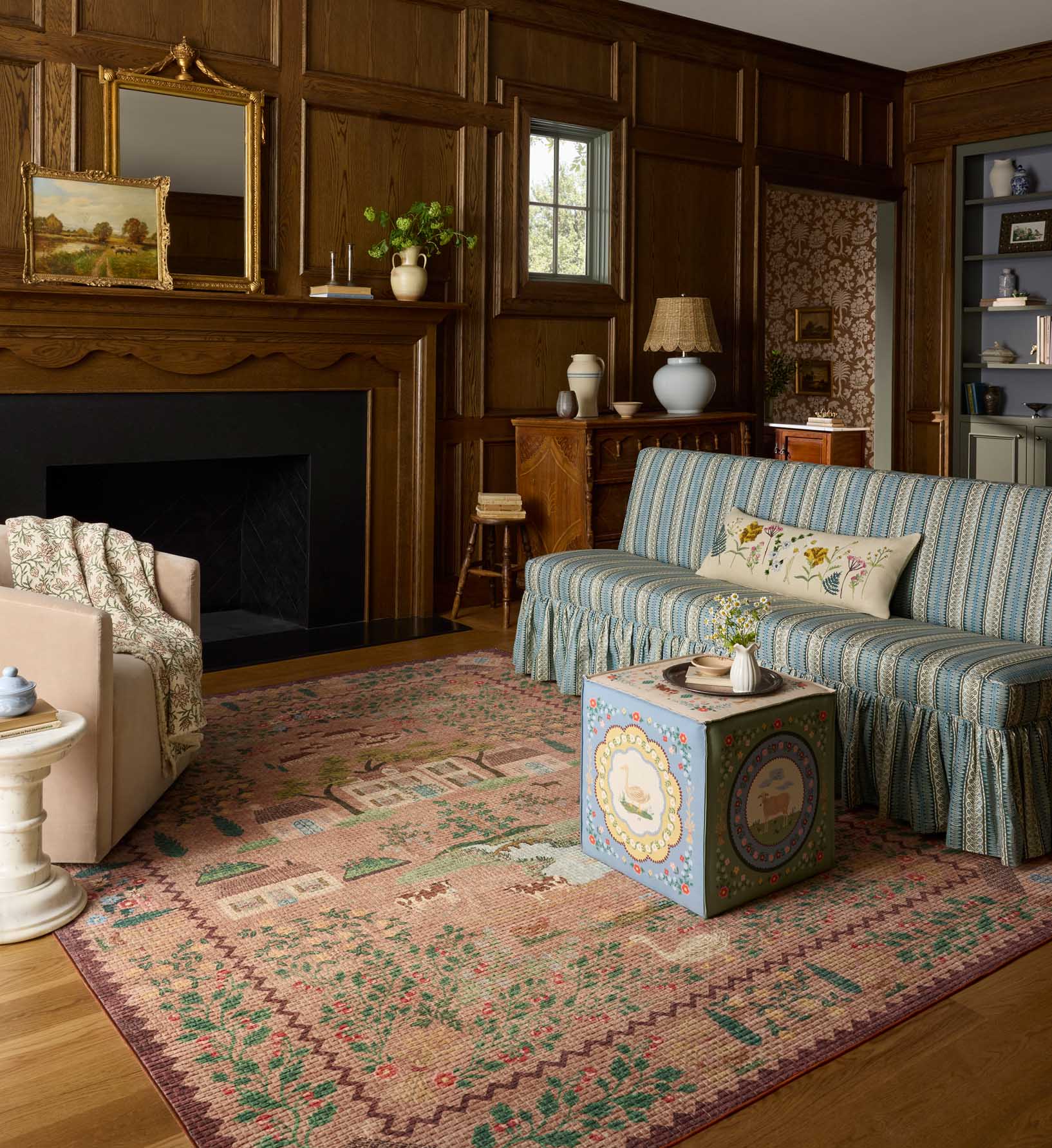 Orchard Country Farm Washable Rug - Mauve