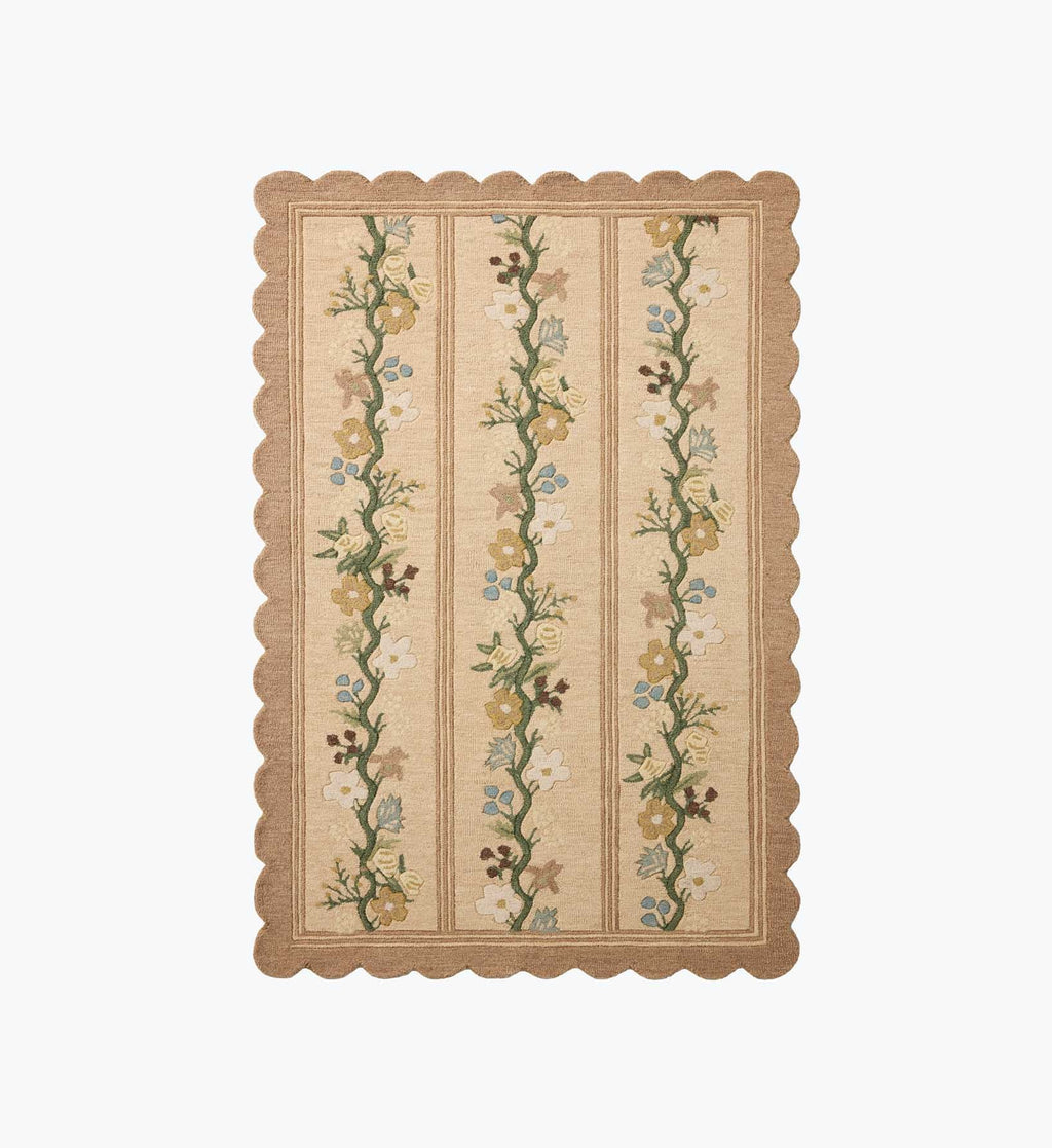 Thistle Wool Hooked Rug - Neutral