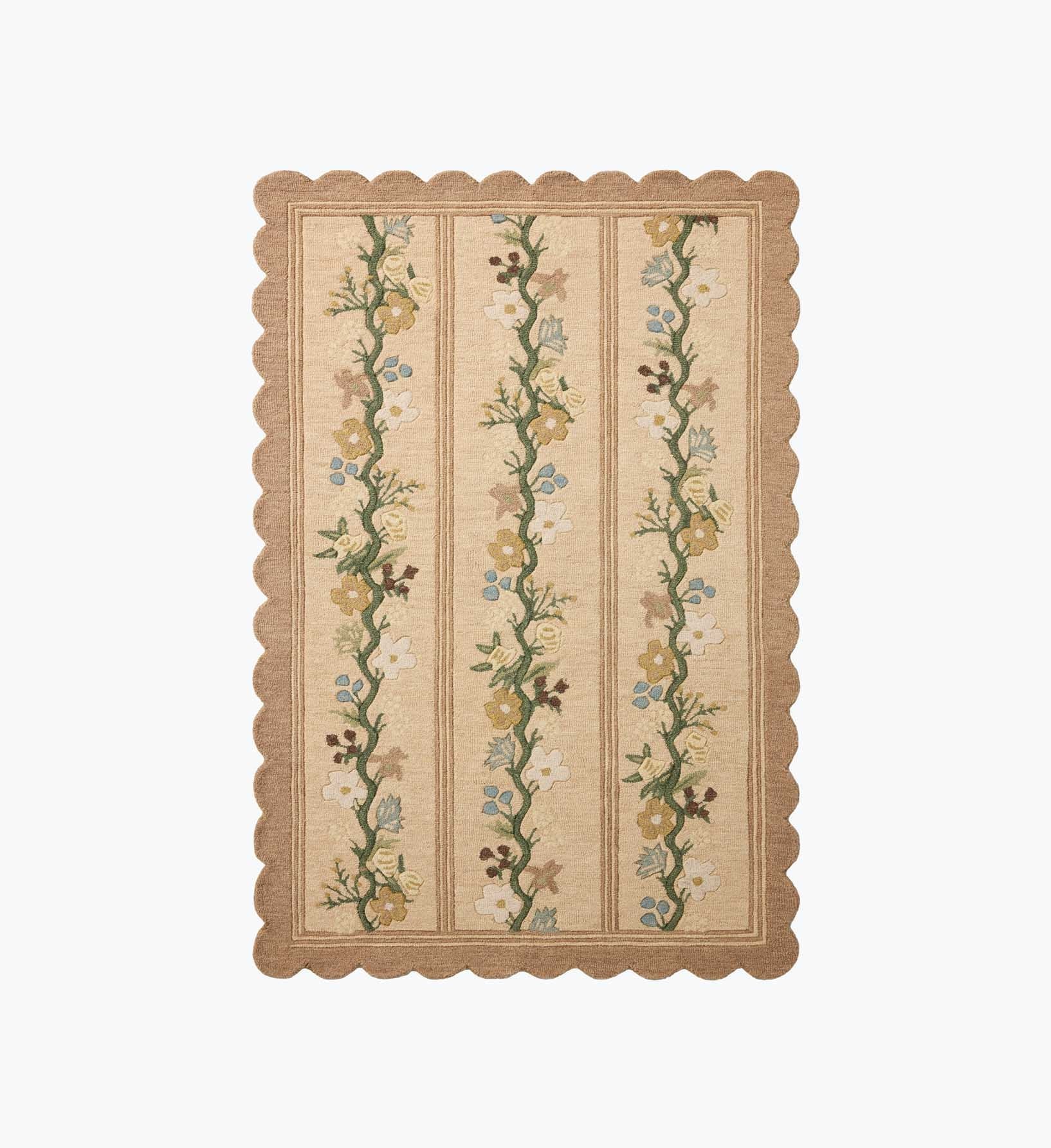 Thistle Wool Hooked Rug - Neutral
