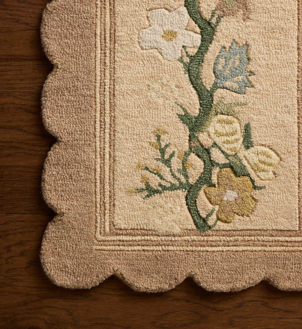 Thistle Wool Hooked Rug - Neutral