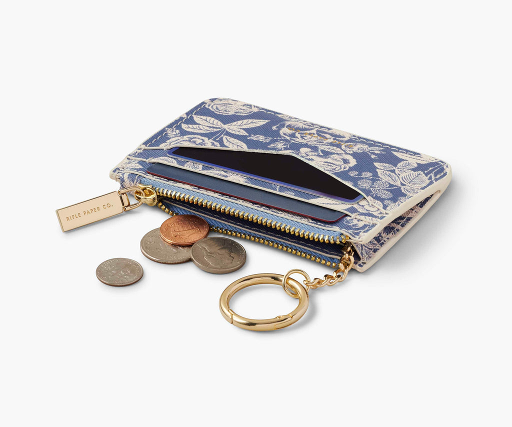 Key Ring Card Case - English Rose