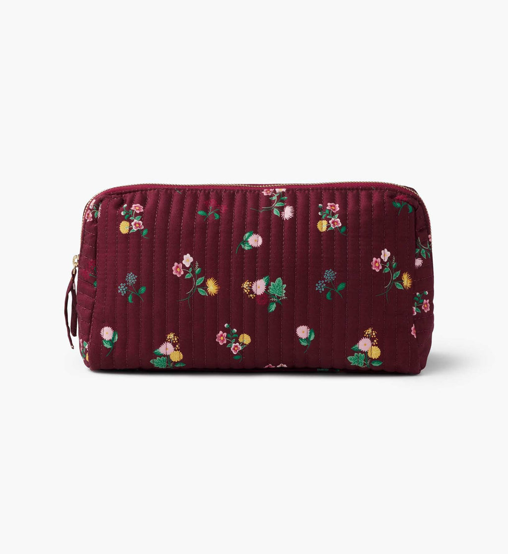 Quilted Large Cosmetic Pouch - Ditsy Dahlia