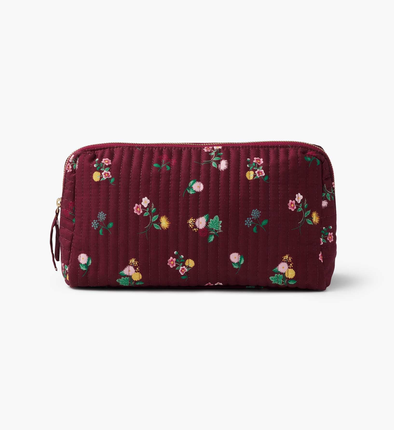 Quilted Large Cosmetic Pouch - Ditsy Dahlia