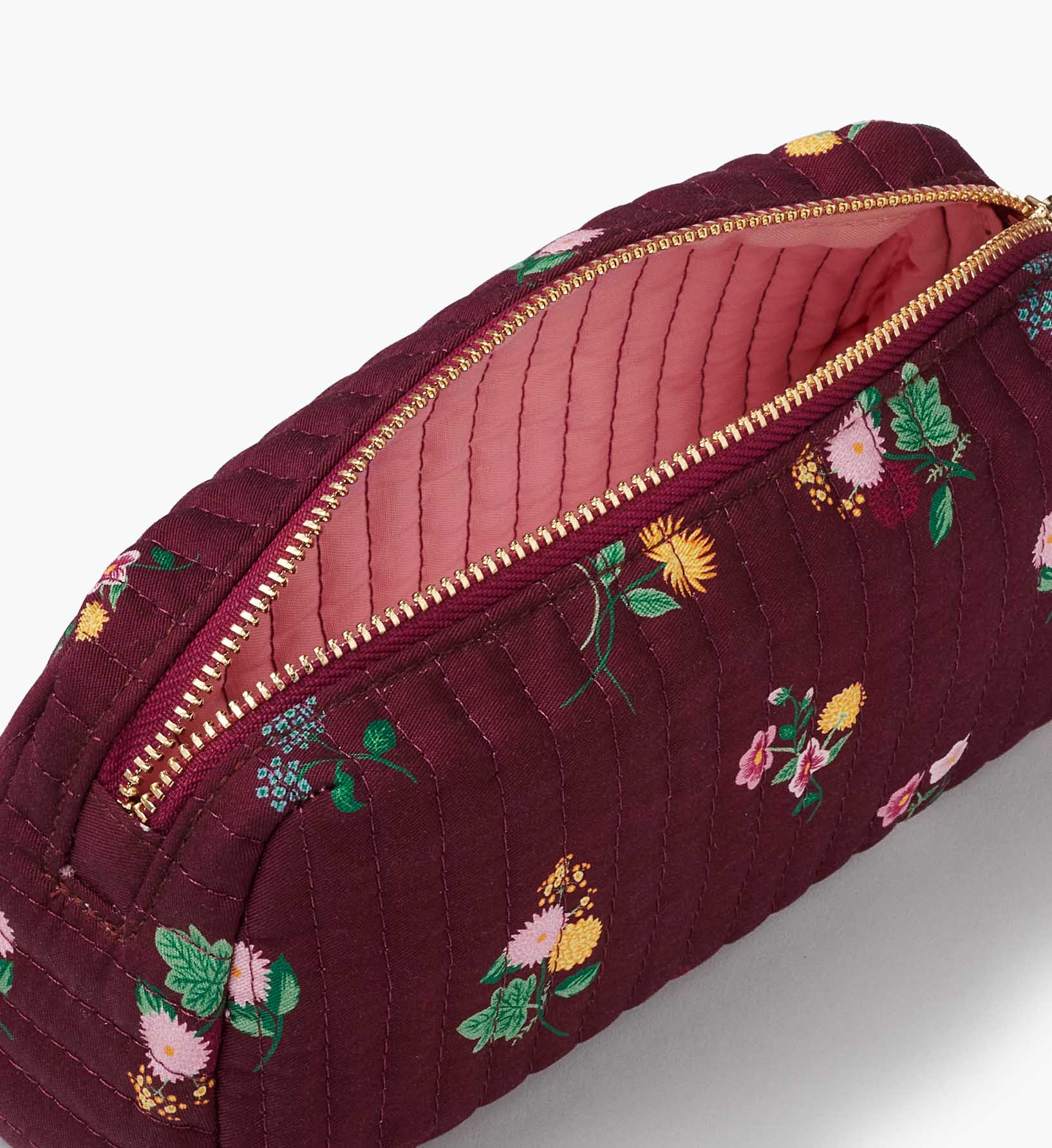 Quilted Small Cosmetic Pouch - Ditsy Dahlia