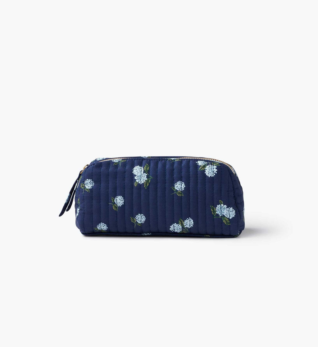 Quilted Small Cosmetic Pouch - Ditsy Hydrangea