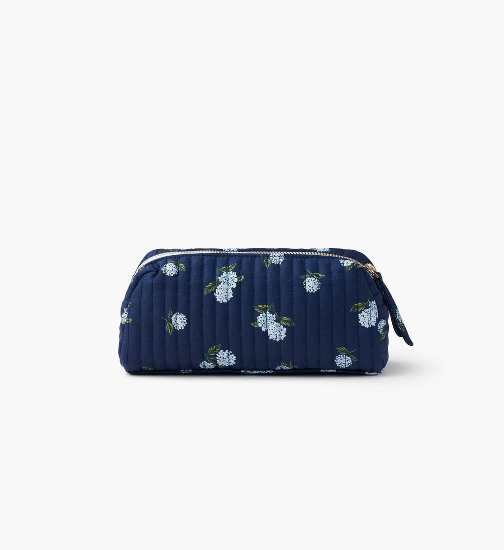 Quilted Small Cosmetic Pouch - Ditsy Hydrangea