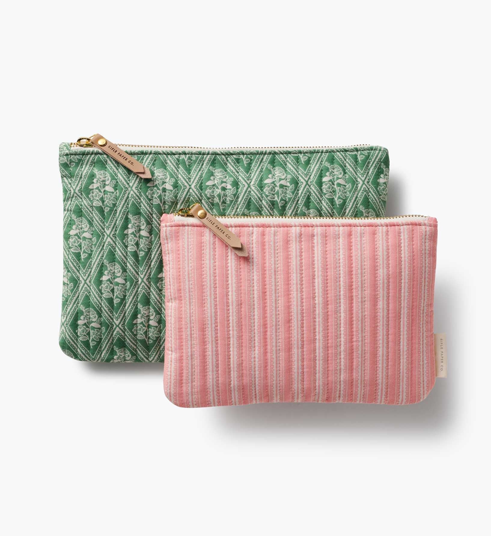 Quilted Pouch Set - Rose Study
