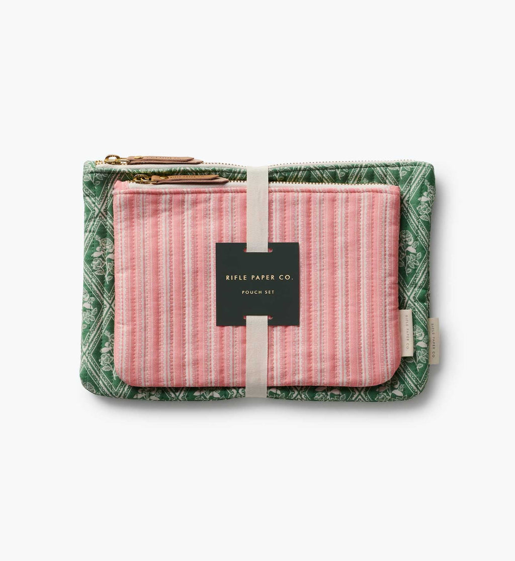 Quilted Pouch Set - Rose Study