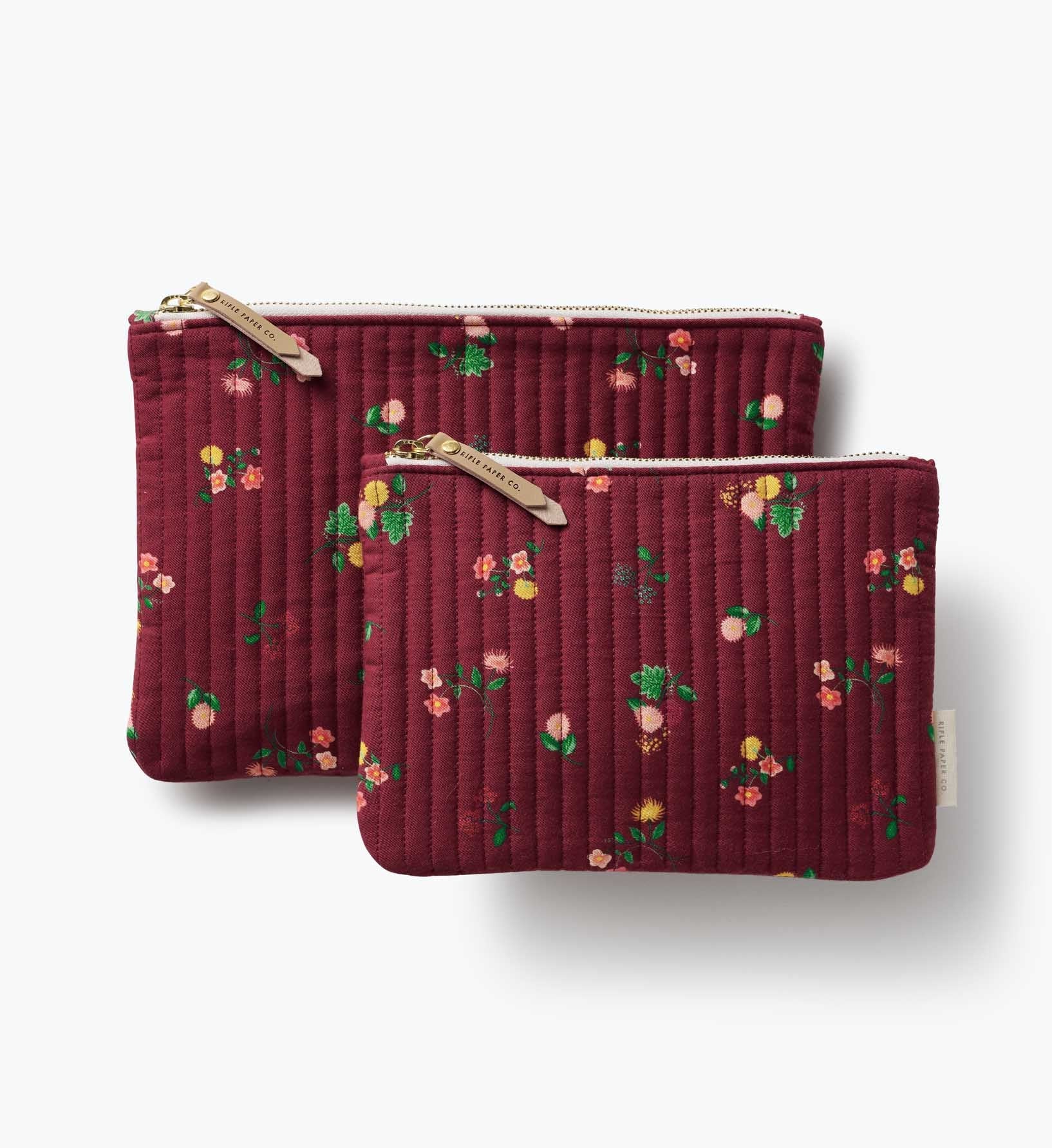 Quilted Pouch Set - Ditsy Dahlia
