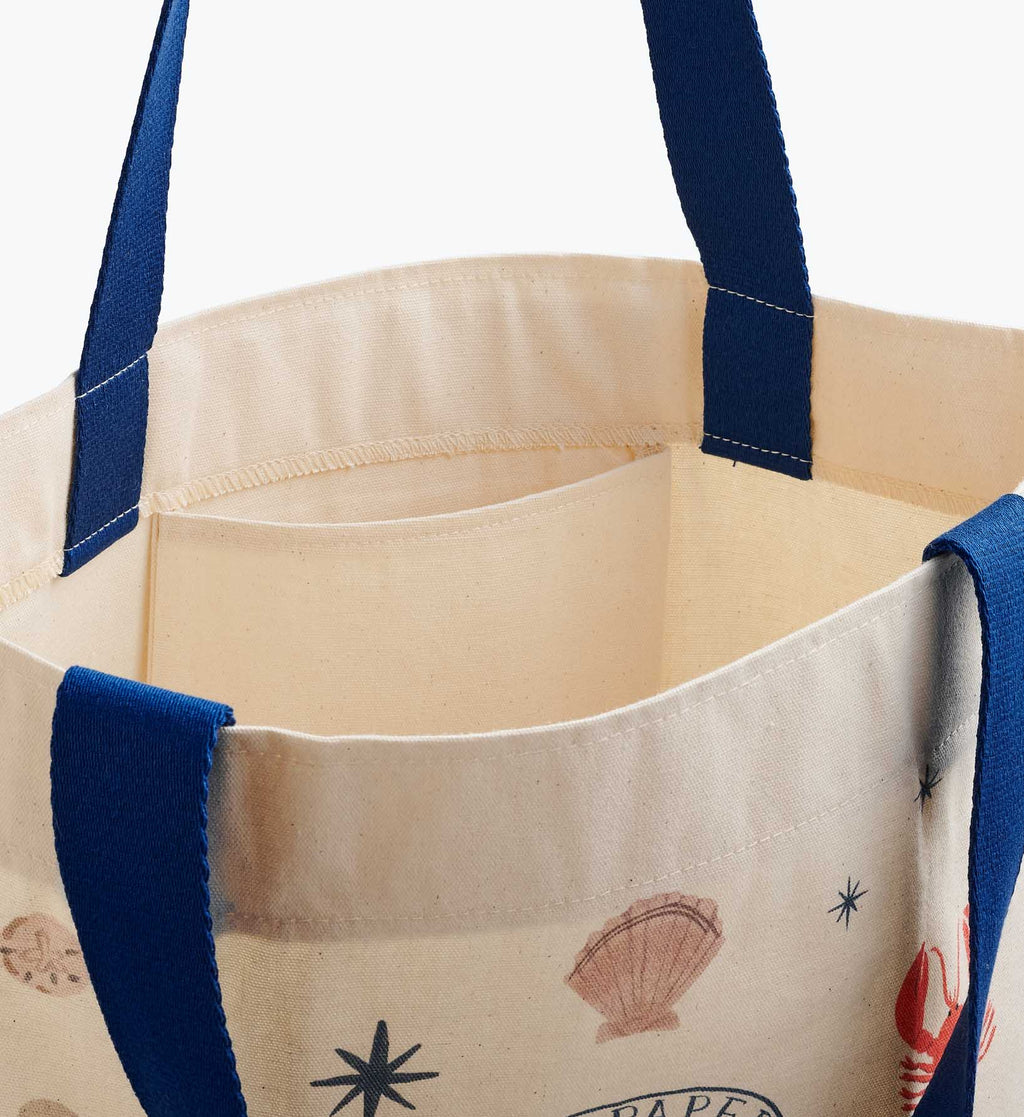 East West Canvas Tote Bag - Seaside