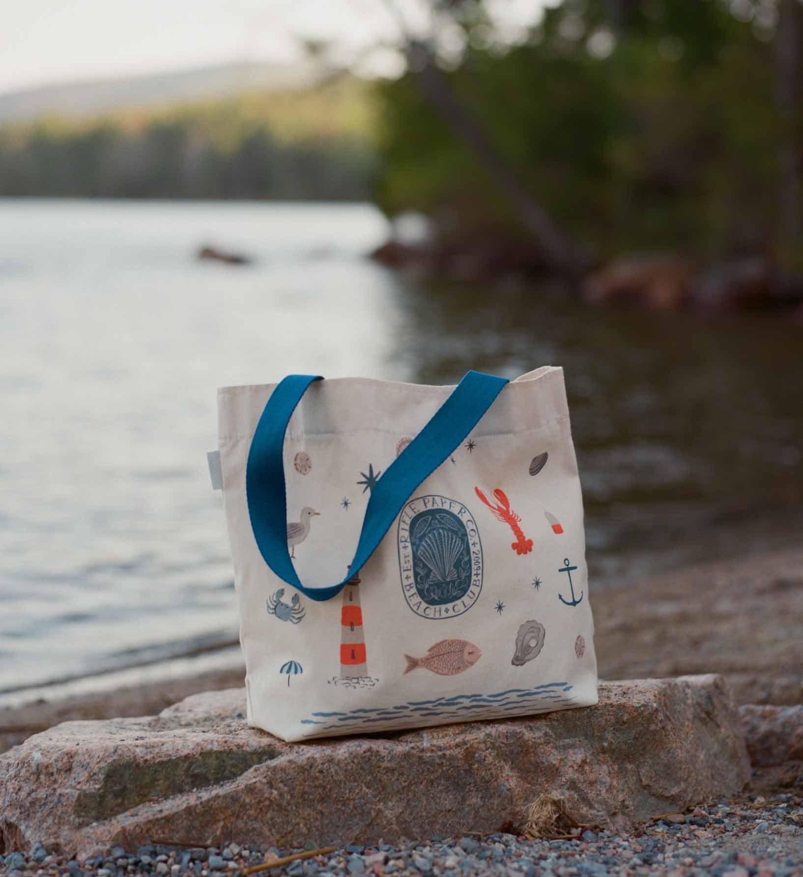 East West Canvas Tote Bag - Seaside