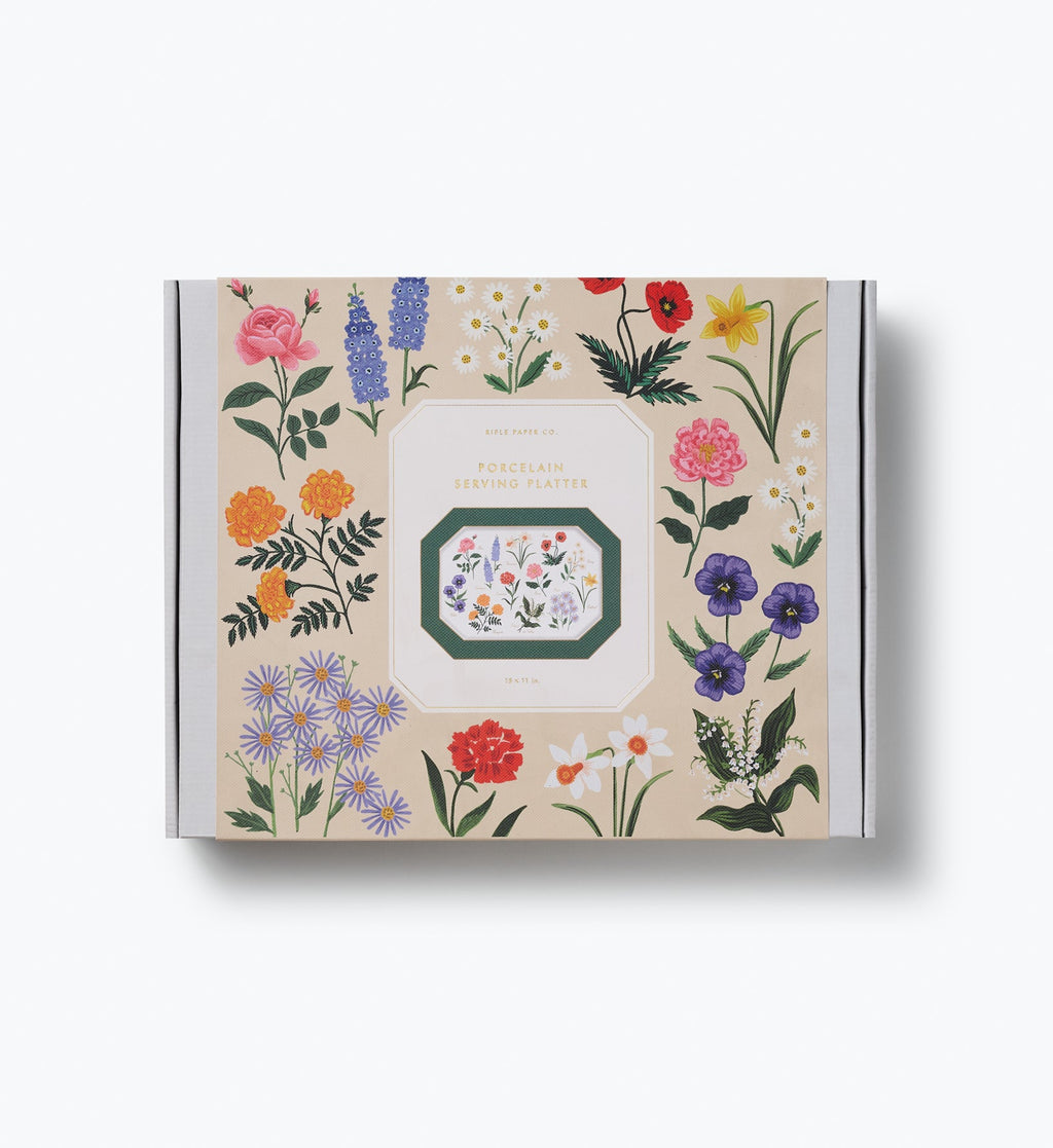 Large Porcelain Serving Platter - Garden Study