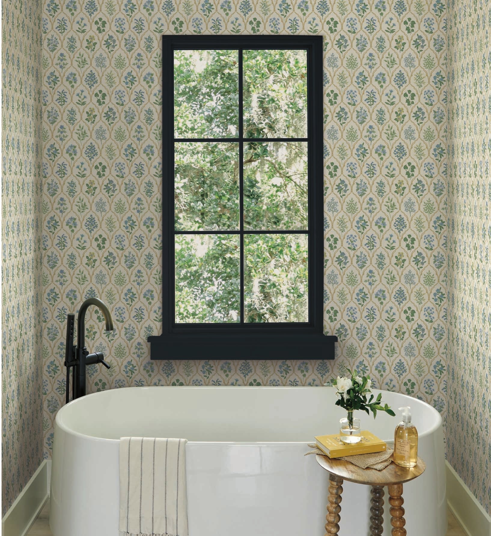 Hawthorne Wallpaper - Blue & Green