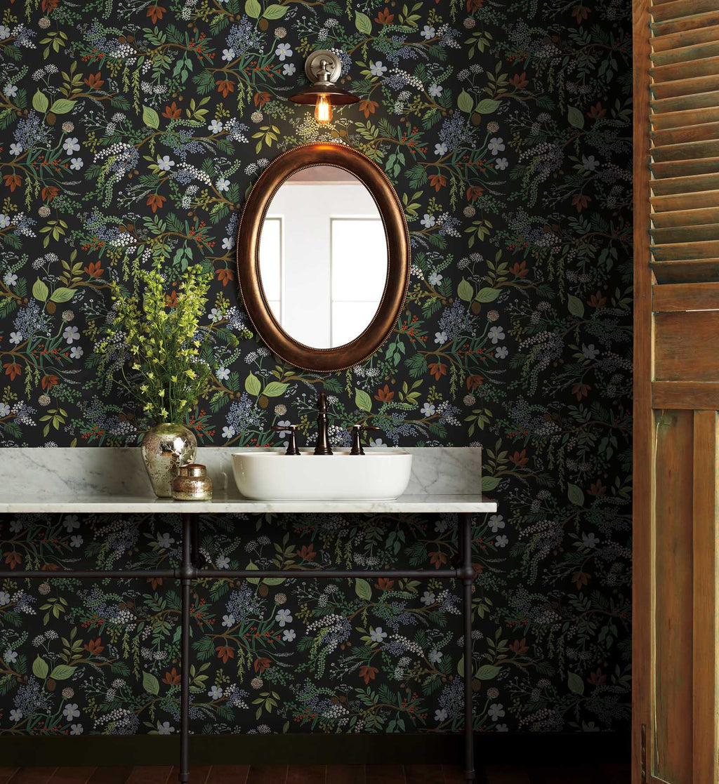 Juniper Forest Peel & Stick Wallpaper - Black