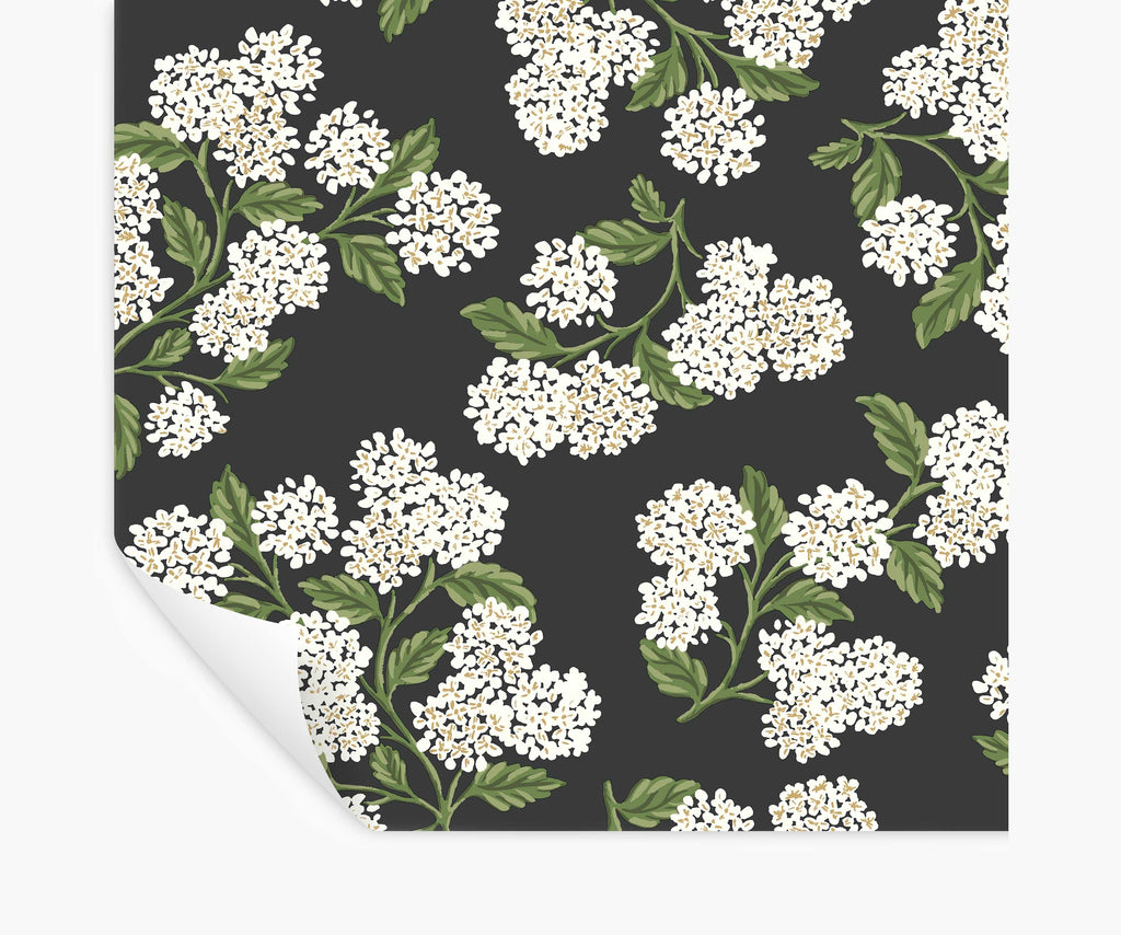 Hydrangea Peel & Stick Wallpaper - Black & White