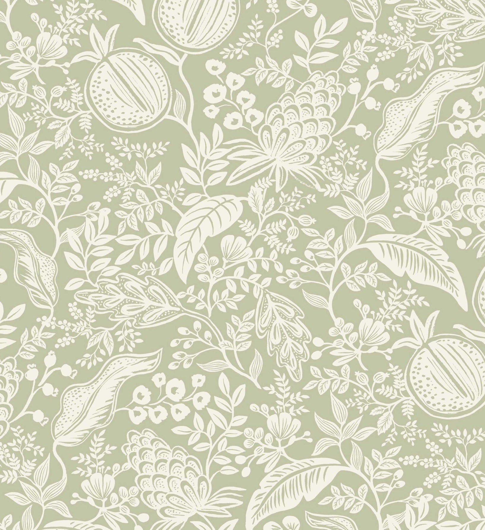 Pomegranate Peel & Stick Wallpaper - Pistachio & White