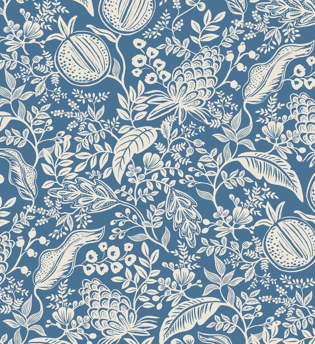 Pomegranate Peel & Stick Wallpaper - Blue & Ivory