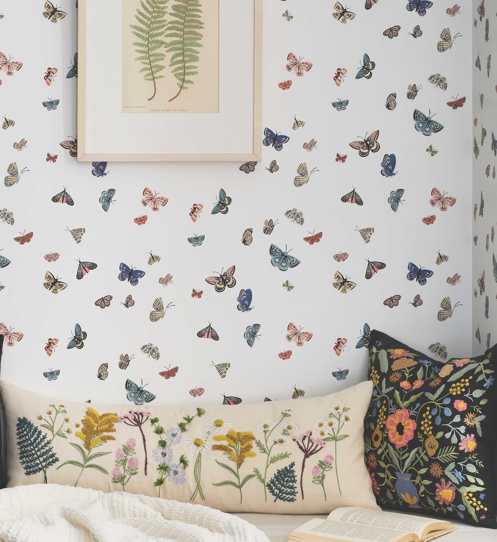 Butterfly House Peel & Stick Wallpaper - White