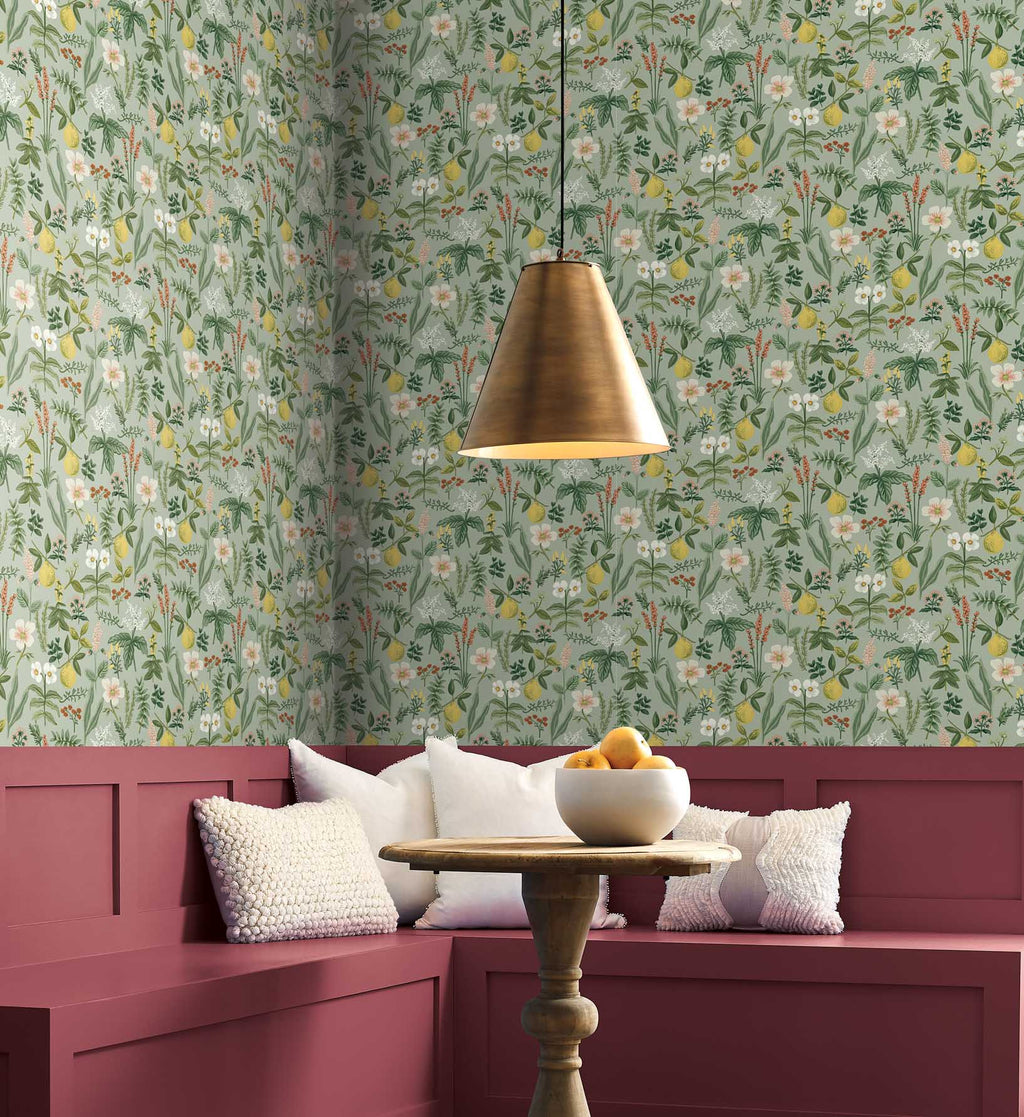 Herb Garden Peel & Stick Wallpaper Sample - Sage