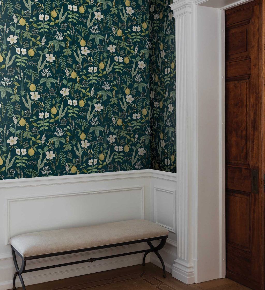 Herb Garden Peel & Stick Wallpaper - Navy
