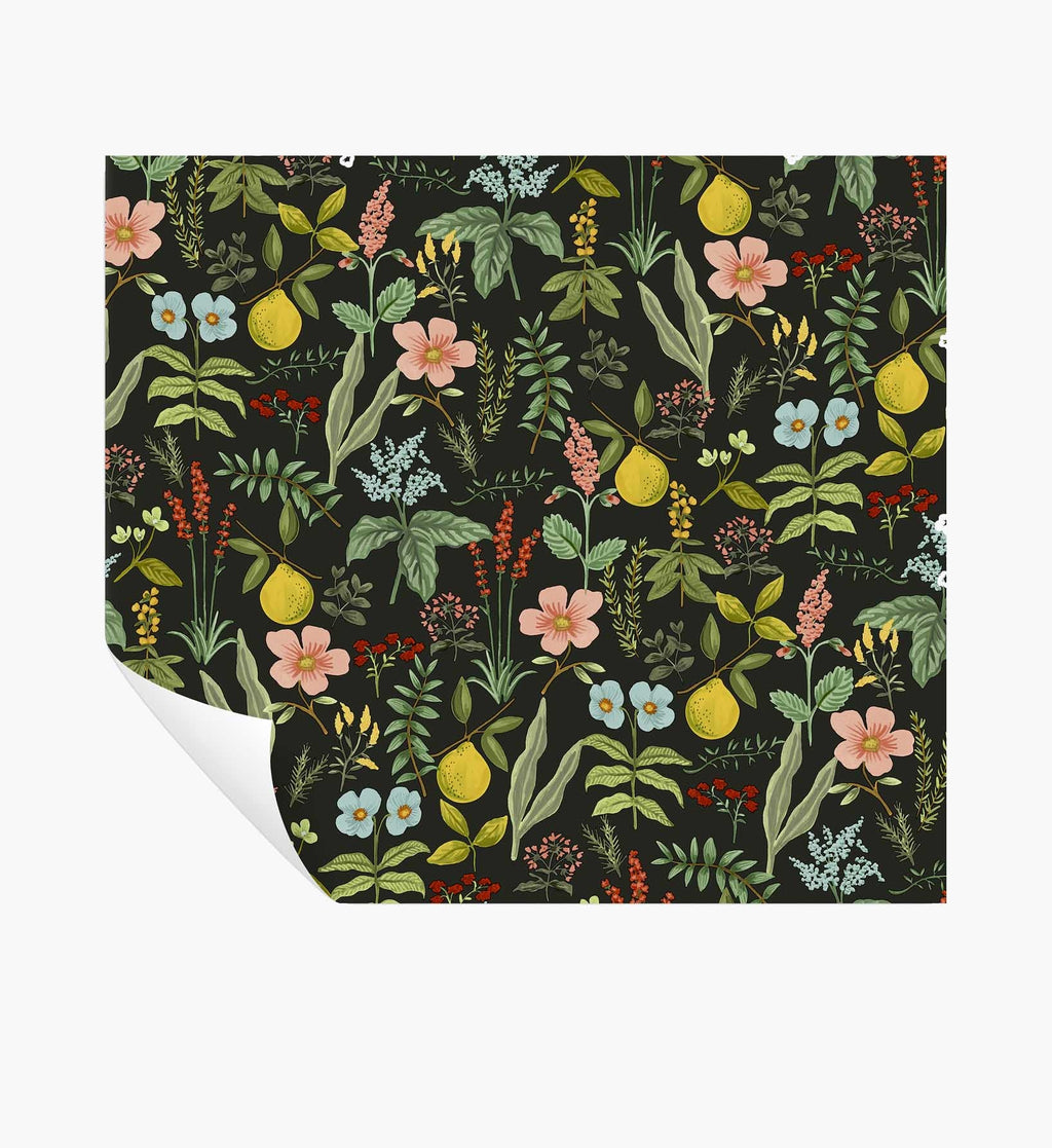 Herb Garden Peel & Stick Wallpaper - Black