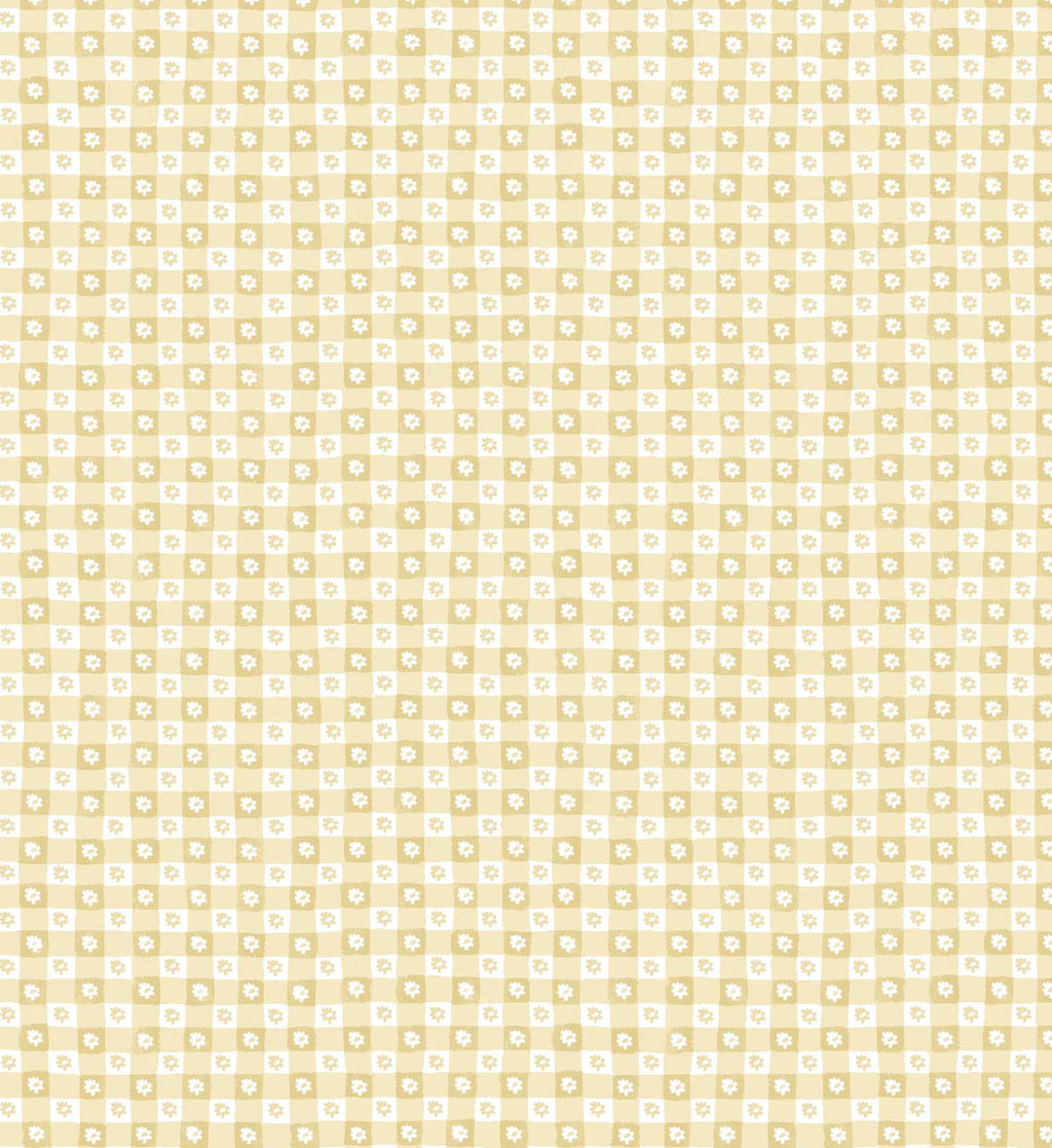 Daisy Gingham Peel & Stick Wallpaper Sample - Gold