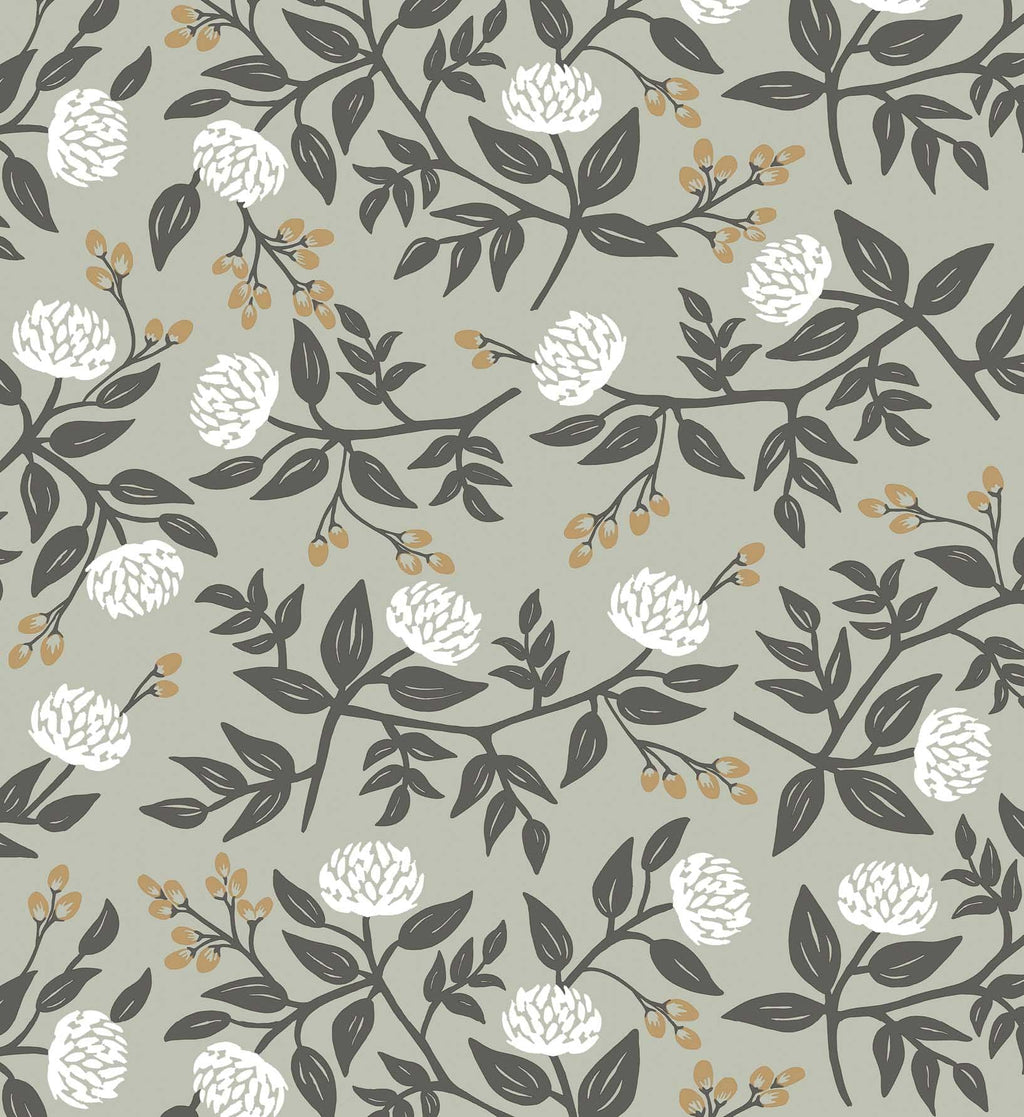 Peonies Peel & Stick Wallpaper Sample - Smoke