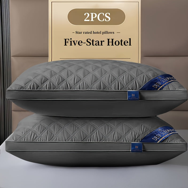 Queen Size Pillows for Side Sleepers ¨C 800g Heavyweight Hotel Collection, Hypoallergenic Down Alternative, Ultra-Plush & Resilient, Machine Washable 20x30 Inches ¨C Available in 1, 2 & 4 Pack (White/Gray)