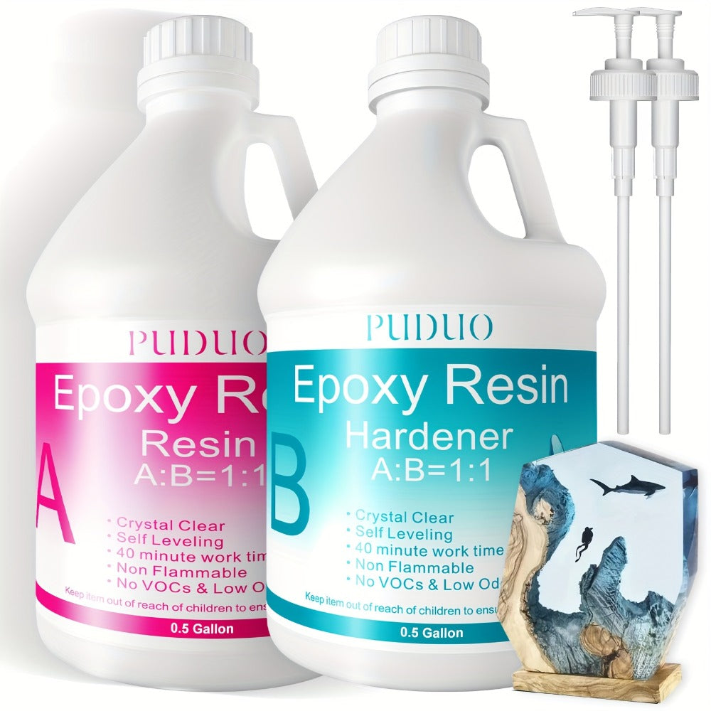 Ultra-Clear Epoxy Resin Kit 1 2 3 Gallon Fast Curing Bubble-Free Non-Yellowing ¨C 2-Part AB Epoxy for Coatings Casting Countertops River Tables & DIY Crafts