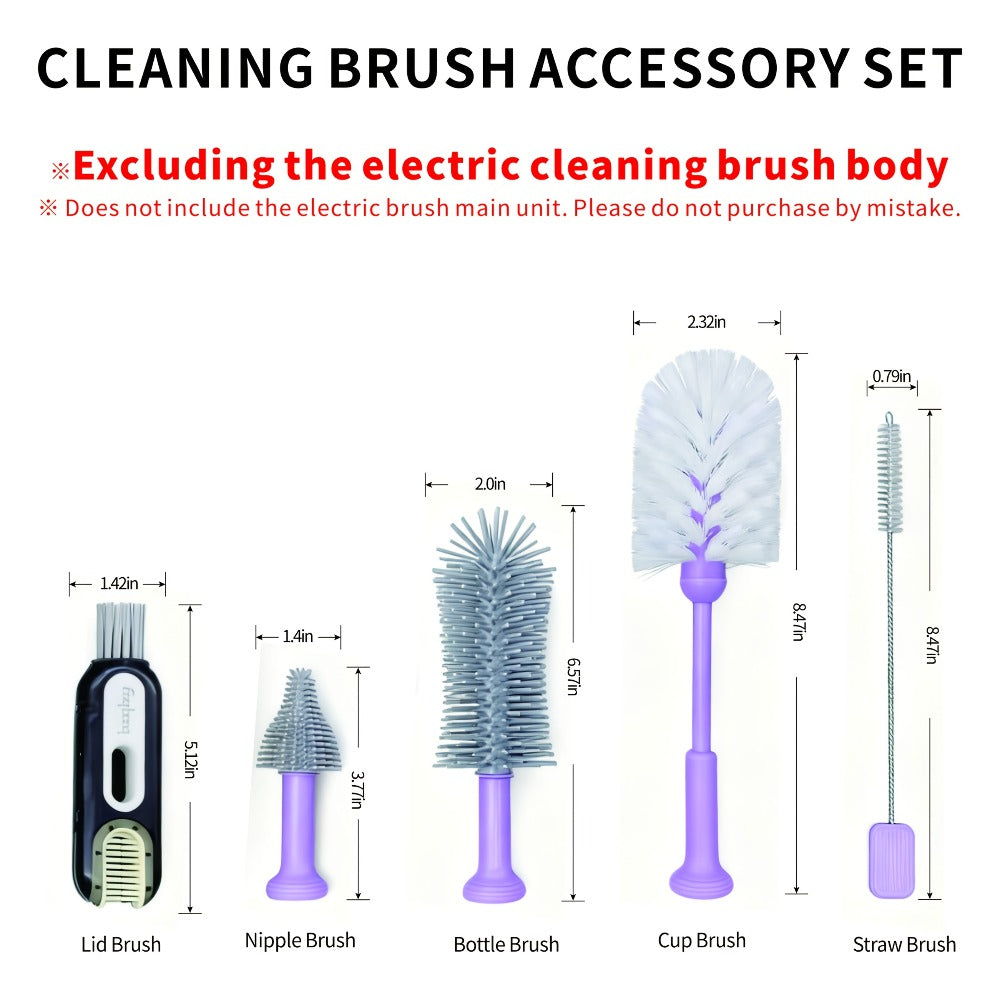Electric Cup Scrubber Bottle Brush Cleaner ¨C 2-Speed IPX6 Waterproof, Type-C Rechargeable, Deep Cleans 40oz Mugs, Tumblers & Hydration Bottles, Long Straw Brush Included, Wall Mount Storage, Kitchen Cleaning Tool