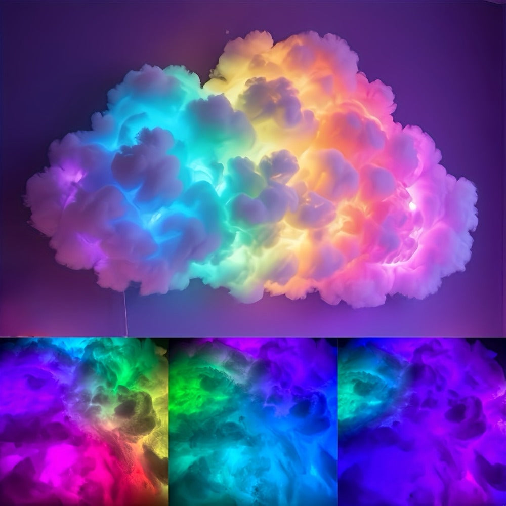3D RGB LED Cloud Lamp Color Changing Night Light with Lightning Effects, Creative Multicolor Mood Light for Bedroom Gaming Room, Aesthetic Wall Hanging Cloud Light for Party Club Home Decor