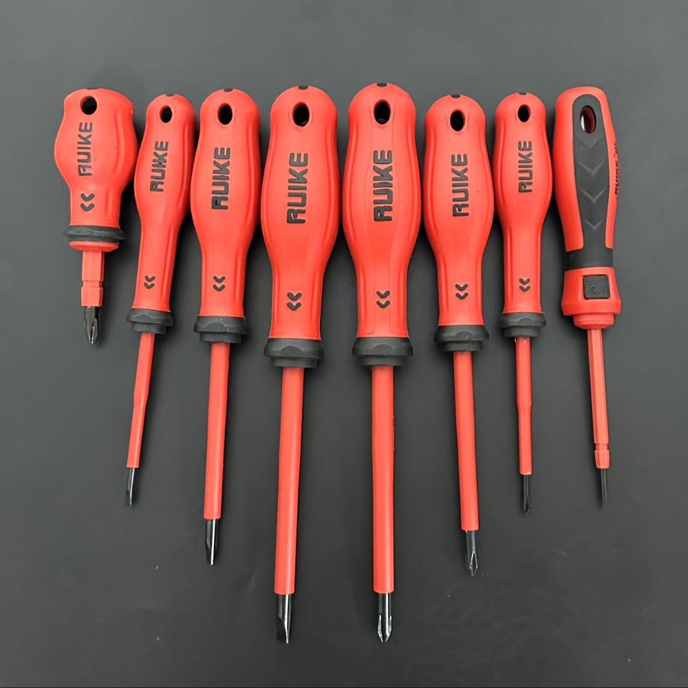 Magnetic Screwdriver Set 8pcs, 4 Slotted & 4 Phillips Non-Slip Handle Precision Screwdrivers, Manual Hand Tool Kit for Electronics, Furniture, Appliances, Car Repair & DIY Projects