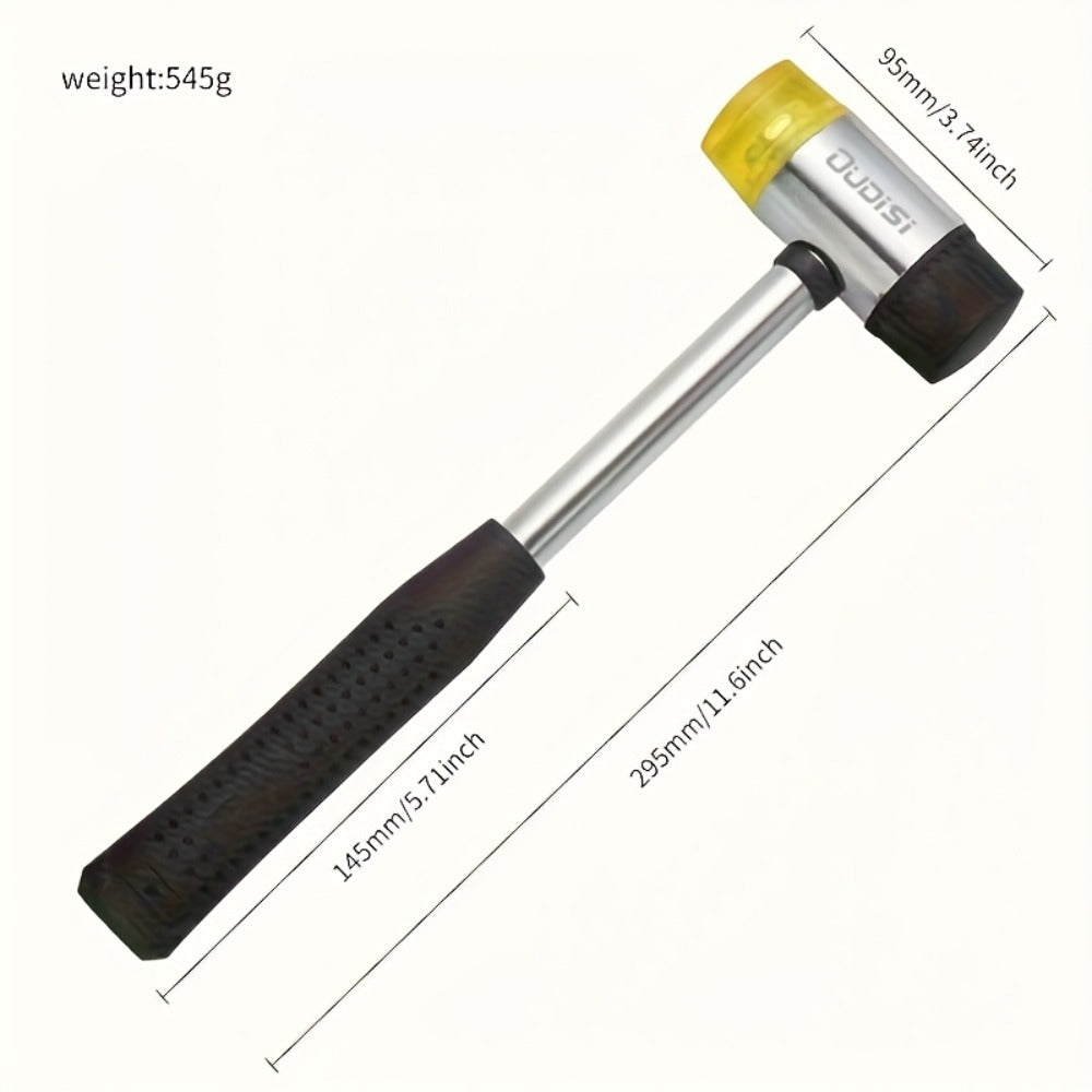 Double-Head Rubber Mallet ¨C Plastic Installation Hammer with Rubber Handle, Rebound-Proof Soft Mallet for Floor Installation, Tile, Jewelry, Leather Crafts & Woodworking (25/30/35/40mm)