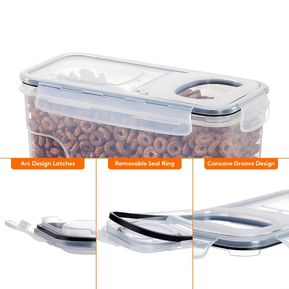 Airtight Food Storage Containers Set of 4 Large 1.06 Gallon Cereal Dispenser with Gull Wing Lid for Pantry Organization Kitchen Dry Food Grains Flour Sugar - BPA Free Canister Set