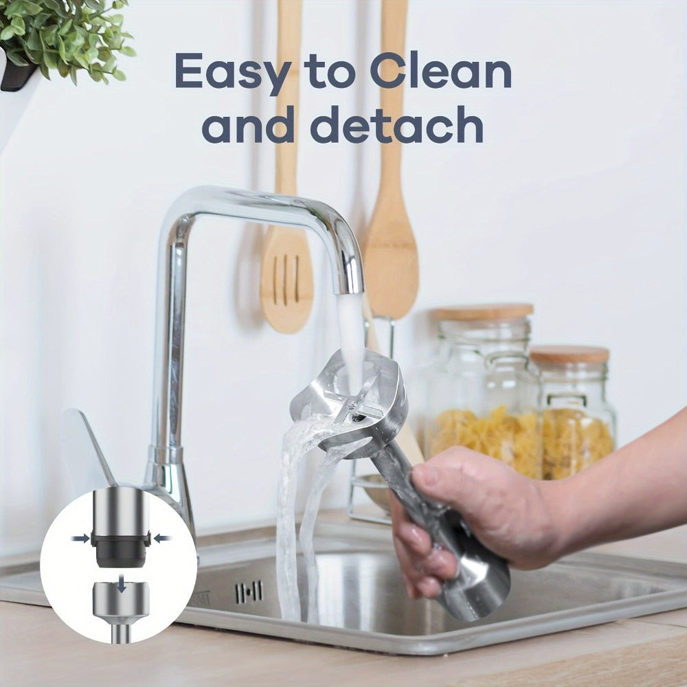 Immersion Blender 7-in-1 Hand Blender, 15-Speed & Turbo Mode, Stainless Steel Stick Blender with 50oz Food Processor, Whisk, Milk Frother & 4 More Attachments ¨C Complete Kitchen Blending Set