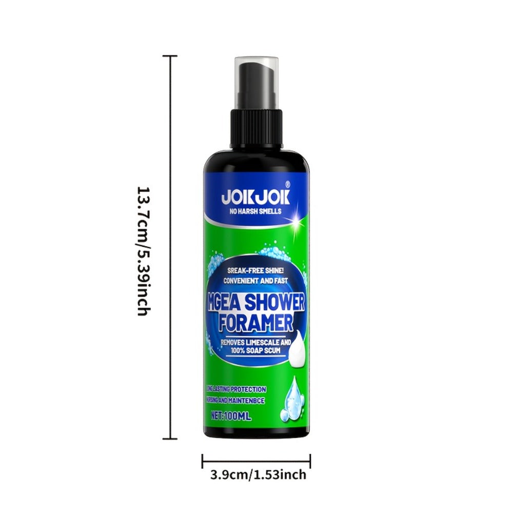 Bathroom Cleaner with Sponge 3.38oz - Deep Cleaning Stain Removal Scrub for Tiles Tub Fixtures - Removes Soap Scum Hard Water Stains Mildew - Multi-Surface Bath Cleaner Shiny Streak-Free Finish