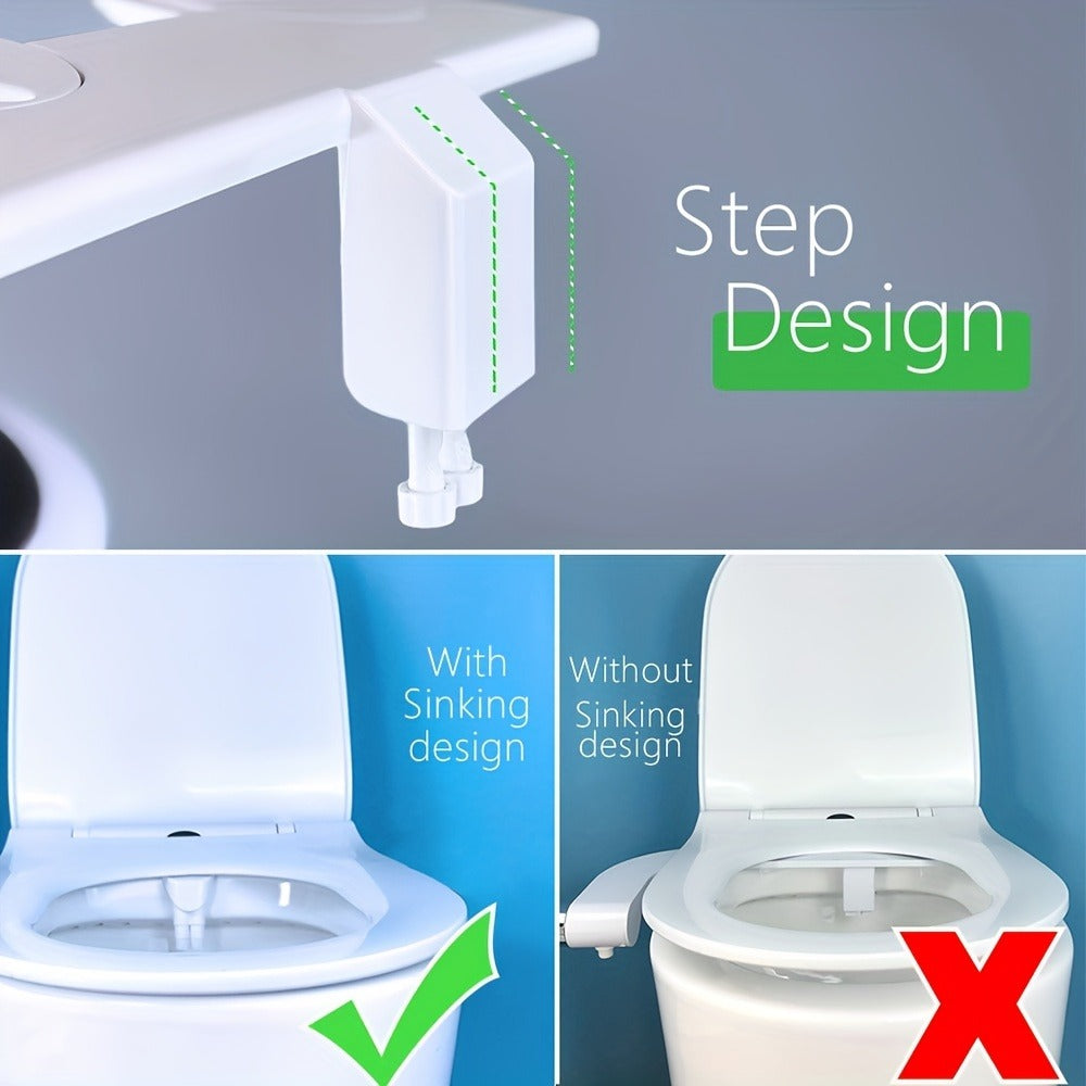 Bidet Attachment Hot and Cold Water ¨C Dual Nozzle Non-Electric Toilet Seat Bidet, Rear & Feminine Wash, Self-Cleaning Retractable Nozzle, Adjustable Warm Water Pressure, Easy Install
