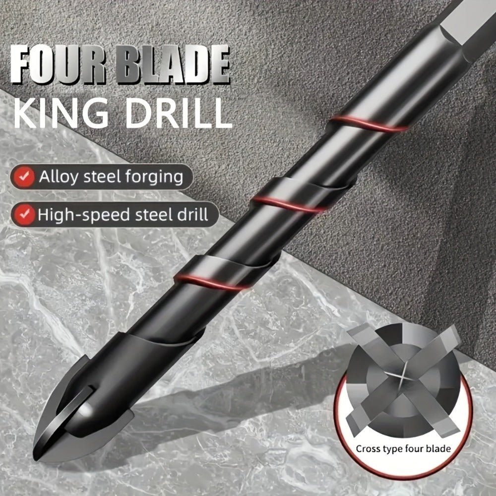 Masonry Drill Bits Set 10pcs ¨C Tungsten Carbide Tip Drill Bits for Tile, Brick, Glass, Ceramic, Concrete, Plastic & Wood | Multi-Material Heavy-Duty Drill Bit Kit for Home Improvement & DIY Projects