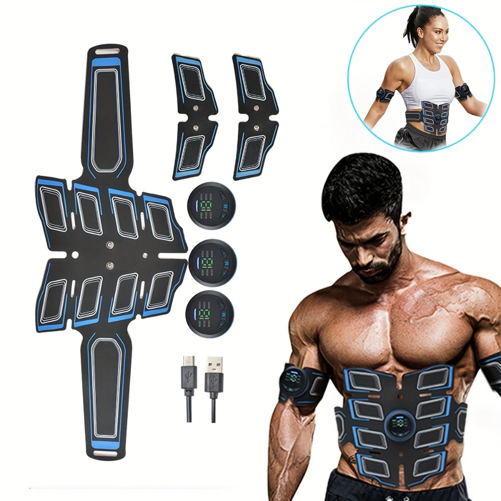 EMS Muscle Stimulator Belt ¨C TENS Body Massager for Muscle Toning, Pain Relief & Full Body Relaxation | Adjustable Modes, USB Charging, Fitness Shaper for Home Gym Use