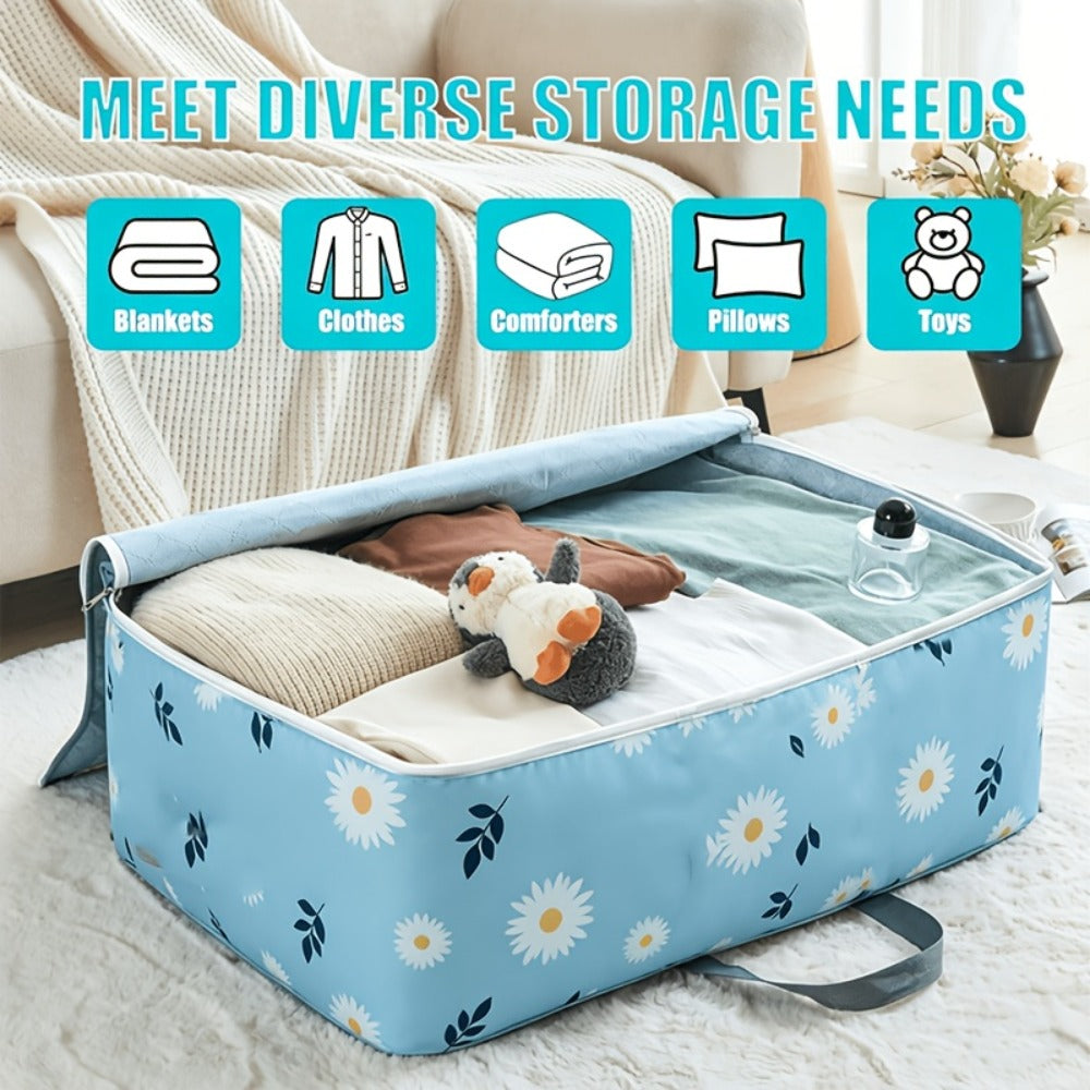 Under Bed Storage Bags 6pcs 140L - Large Capacity Foldable Organizer Bags for Clothes Blankets Bedding, Space Saving Underbed Storage