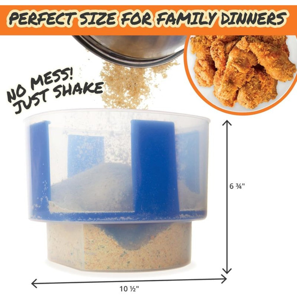 Breader Bowl Mess-Free Breading Station, All-in-One Shake and Coat Batter Bowl for Chicken Fish Shrimp Vegetables, Pour-In Seasoning Lid-Lock Design, Easy Breading Tool for Frying & Air Fryer Cooking