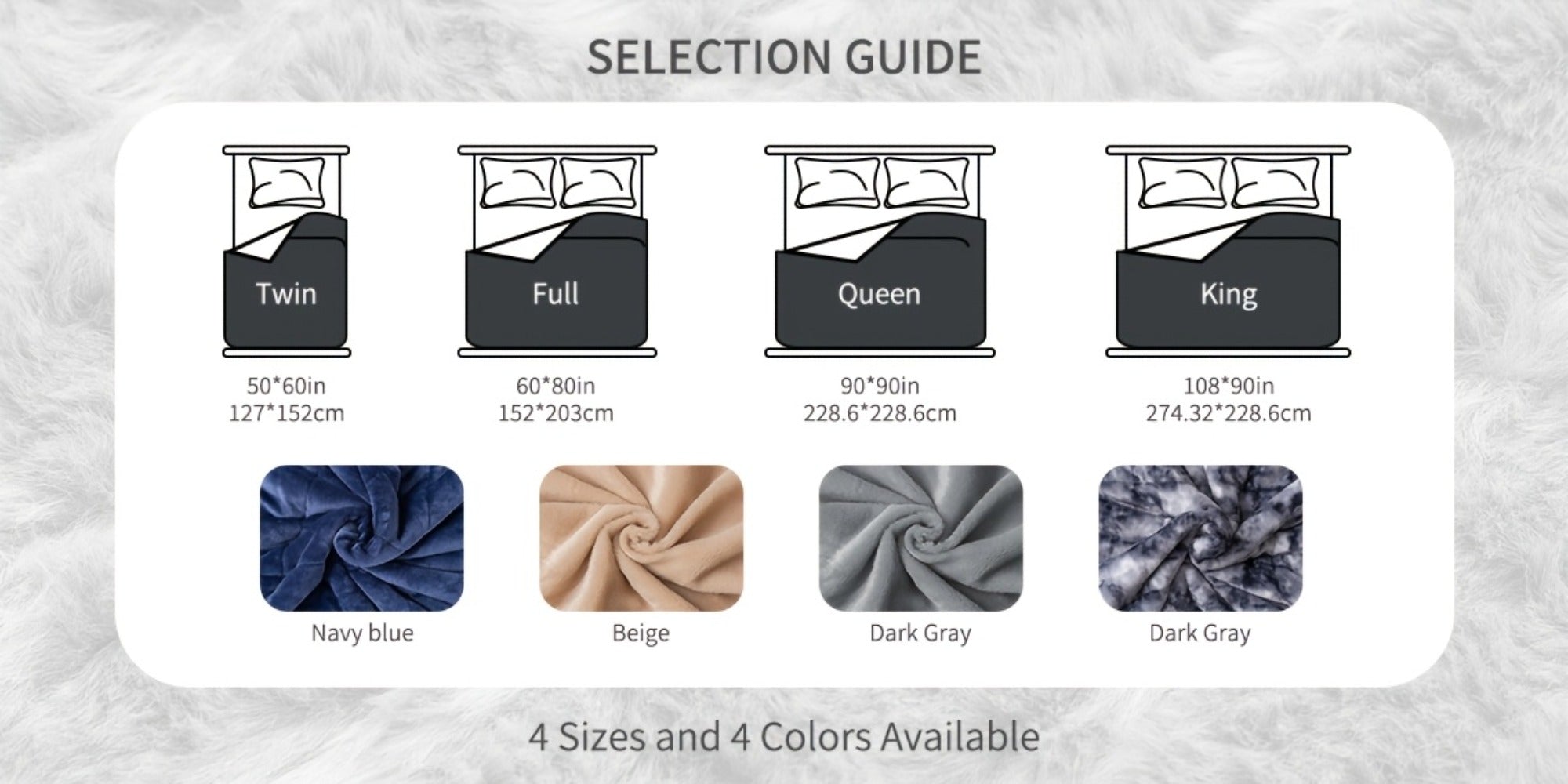 Moire Pattern Flannel Blanket ¨C 200-250gsm Thick Plush Reversible Throw for Sofa & Bed, Soft Cozy Microfiber, 5 Colors, 4 Sizes