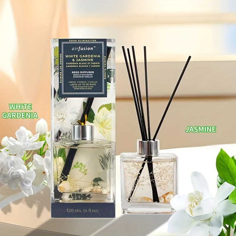 Reed Diffuser Set 4oz - Aromatherapy Home Fragrance Sticks with Essential Oil Scents, Long Lasting Air Freshener for Bedroom, Living Room, Bathroom, Office & Hotel Decor