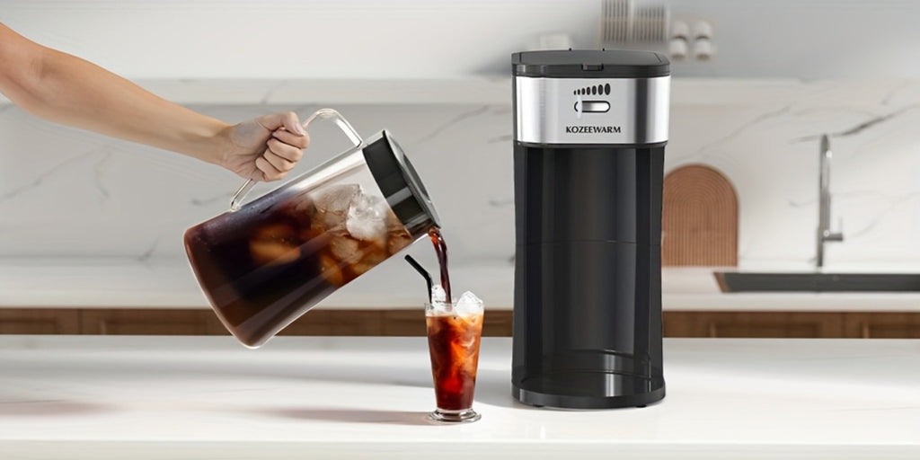 Iced Tea & Coffee Maker 3 QT Pitcher with Reusable Filter Basket | Adjustable Brew Strength | Cold Brew Machine for Iced Tea, Lattes, Lemonade & Flavored Water | Black